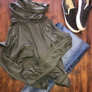 Ink Love & Peace Quinne Olive Knit Hoodie